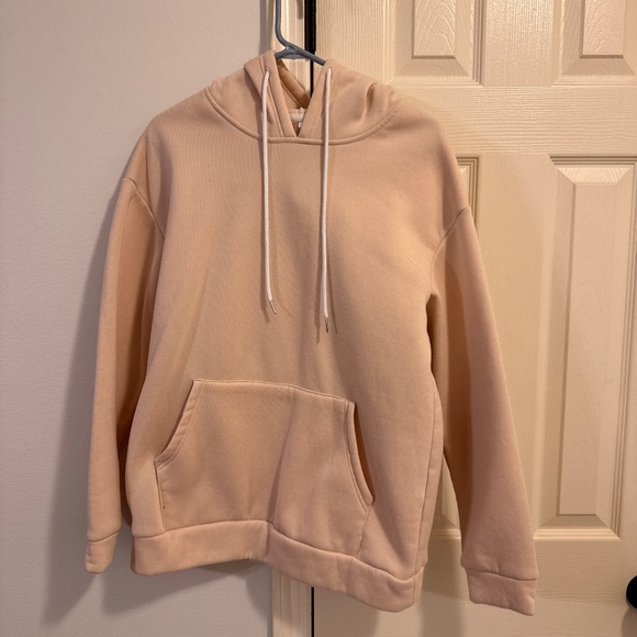 Pullover Graphic Hoodie Tan Size L Soft Cream Tan - Picture 1 of 6